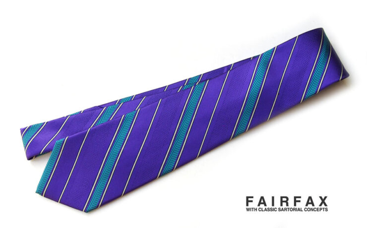 フェアファックス｜FAIRFAX｜ストライプ柄シルクネクタイ｜パープルイメージ01
