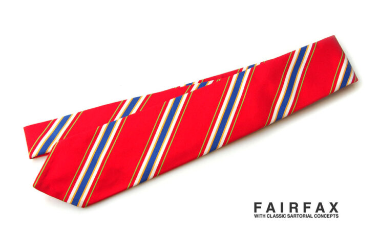フェアファックス｜FAIRFAX｜ストライプ柄シルクネクタイ｜レッドイメージ01