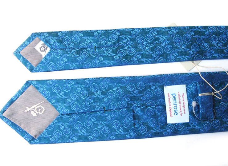 ペンローズ ロンドン｜penrose london｜フラワー柄シルクネクタイ｜グリーン×ブルーイメージ04