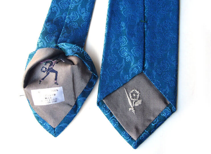 ペンローズ ロンドン｜penrose london｜フラワー柄シルクネクタイ｜グリーン×ブルーイメージ05