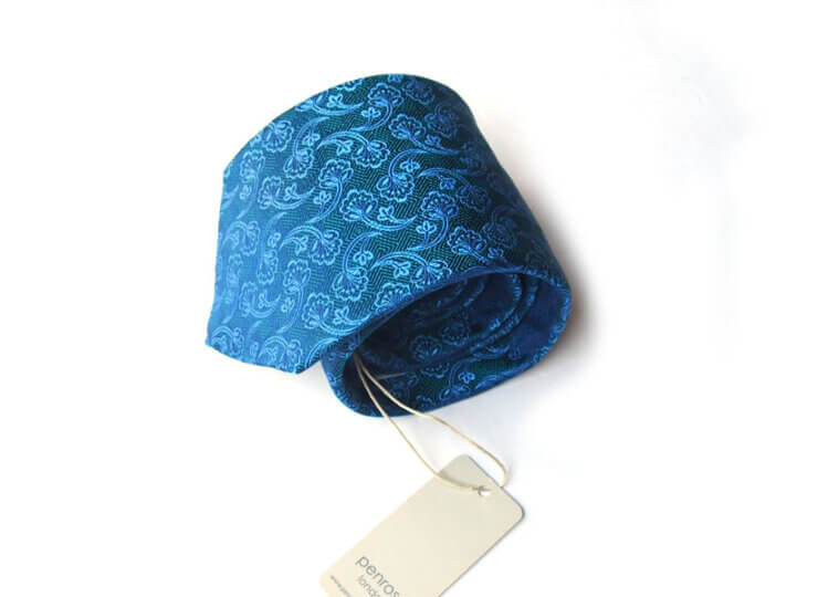 ペンローズ ロンドン｜penrose london｜フラワー柄シルクネクタイ｜グリーン×ブルーイメージ06