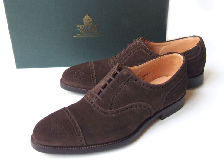 【Sold Out】クロケットジョーンズ｜Crockett & Jones｜スエードセミブローグシューズ｜YEOVIL｜ヨービル｜6.0