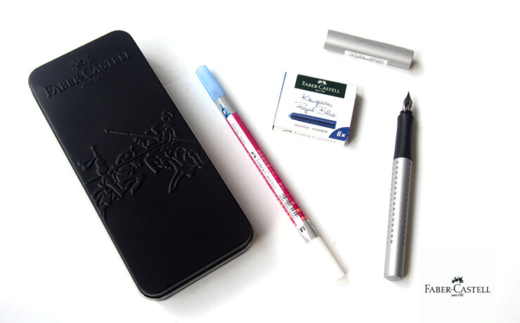 ファーバーカステル｜Faber Castell｜かきかた万年筆セット｜F字｜シルバーイメージ01