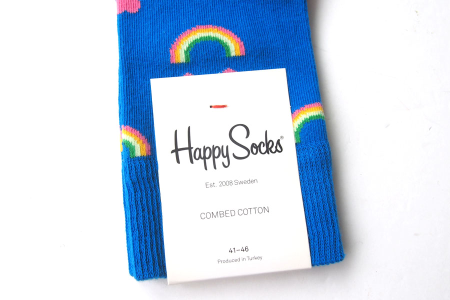 ハッピーソックス｜happy socks｜クルー丈カジュアルソックス｜Happy Rainbow Sock｜10117078｜ブルーイメージ04
