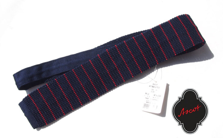 アスコット｜ASCOT｜ボーダー柄ニットタイイメージ01