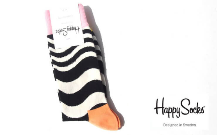 ハッピーソックス｜happy socks｜クルー丈カジュアルソックス｜ウェーブストライプ柄｜Wavy Stripeイメージ01