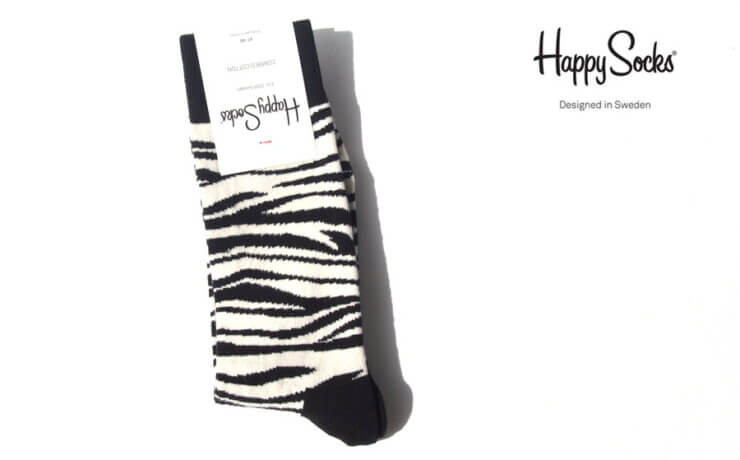ハッピーソックス｜happy socks｜クルー丈カジュアルソックス｜ゼブラ柄｜ZEBRA Sockイメージ01
