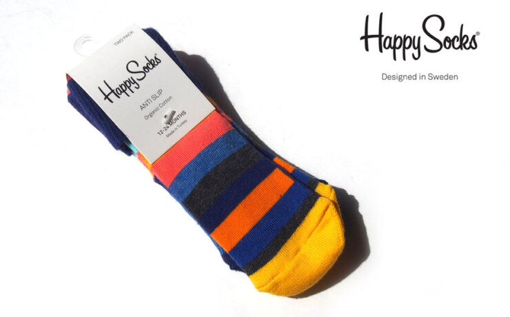 ハッピーソックス｜happy socks｜キッズ用クルー丈ソックス2足セット｜ボーダー柄他｜12-24カ月用イメージ02