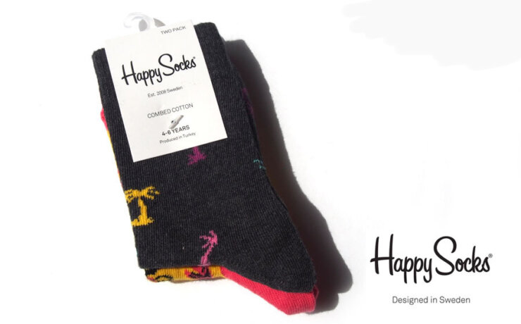 ハッピーソックス｜happy socks｜キッズ用クルー丈ソックス2足セット｜ヤシの木柄他｜4-6歳用イメージ01