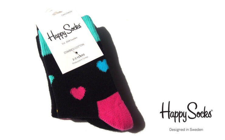 ハッピーソックス｜happy socks｜キッズ用クルー丈ソックス2足セット｜ハート柄ソックス｜2-3歳用イメージ01