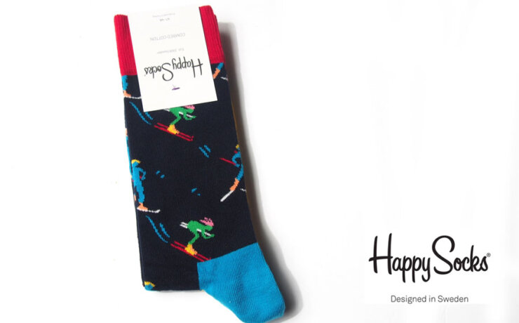 ハッピーソックス｜happy socks｜クルー丈カジュアルソックス｜スキー柄｜SKIING　SOCKイメージ01