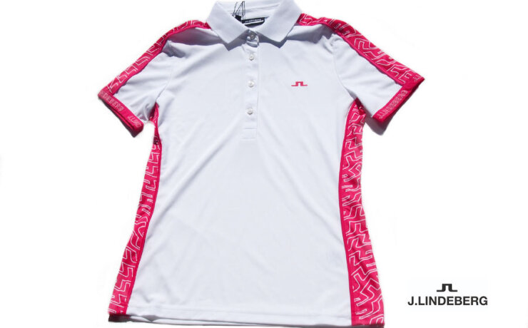 ジェイリンドバーグ｜J.LINDEBERG｜レディース｜切り替えプリント半袖ポロシャツ｜SS23サンプル品｜DAMAI POLO｜38イメージ01