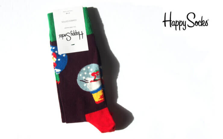 ハッピーソックス｜happy socks｜クルー丈ソックス｜クリスマスソックス｜スノードーム柄｜Kerstsokken Snowイメージ01