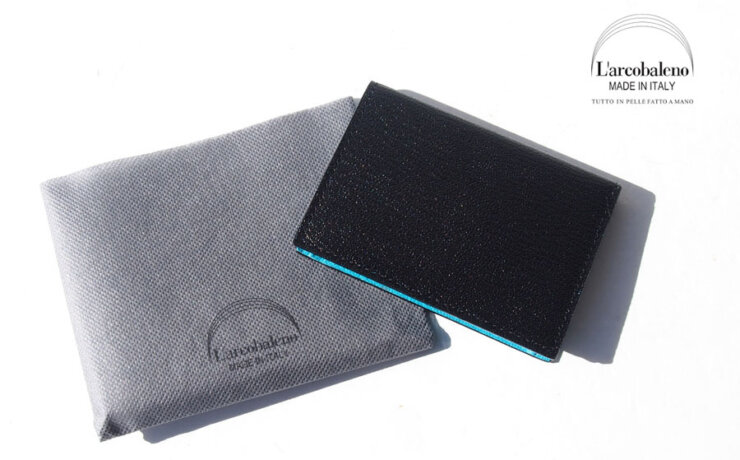 ラルコバレーノ｜L'arcobaleno｜名刺入れ｜BLACK*TURQUOISE｜LA351GTBLKTUQイメージ01
