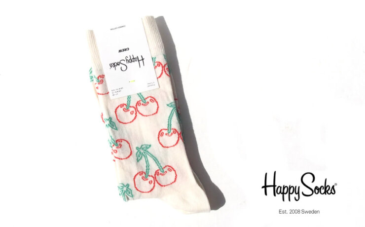 ハッピーソックス｜happy socks｜クルー丈カジュアルソックス｜さくらんぼ柄｜Cherry｜10211060イメージ01