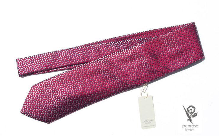 ペンローズ ロンドン｜penrose london｜ドット柄シルクネクタイ｜Rose Red Base Dot Jacquardイメージ01