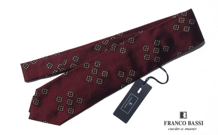 フランコバッシ｜Franco Bassi｜スクエア柄シルクネクタイイメージ01