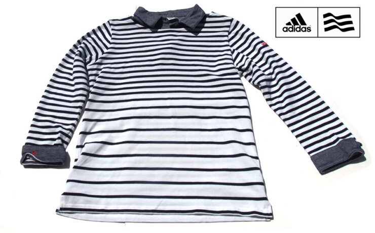 【中古】アディダス｜adidas｜ゴルフ｜レディース長袖フェイクレイヤードボーダーシャツ｜Lイメージ01