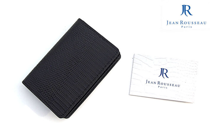 ジャンルソー｜JEAN ROUSSEAU｜リザード名刺入れ｜カードケース｜ブラックイメージ01