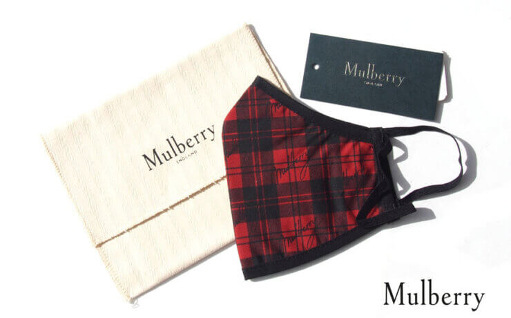 マルベリー｜MULBERRY｜タータンチェック柄マスク｜Mulberry Tartan Face Cover Redイメージ01