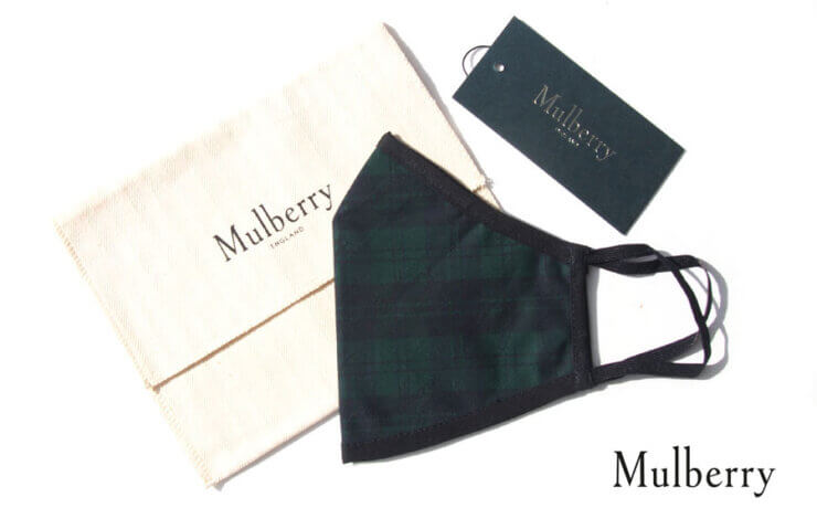 マルベリー｜MULBERRY｜タータンチェック柄マスク｜Mulberry Tartan Face Cover Greenイメージ01