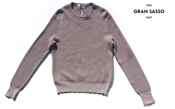グランサッソ｜Gran Sasso｜サーマル調 クルーネックニット｜ソフトコットンシリーズ｜44イメージ01