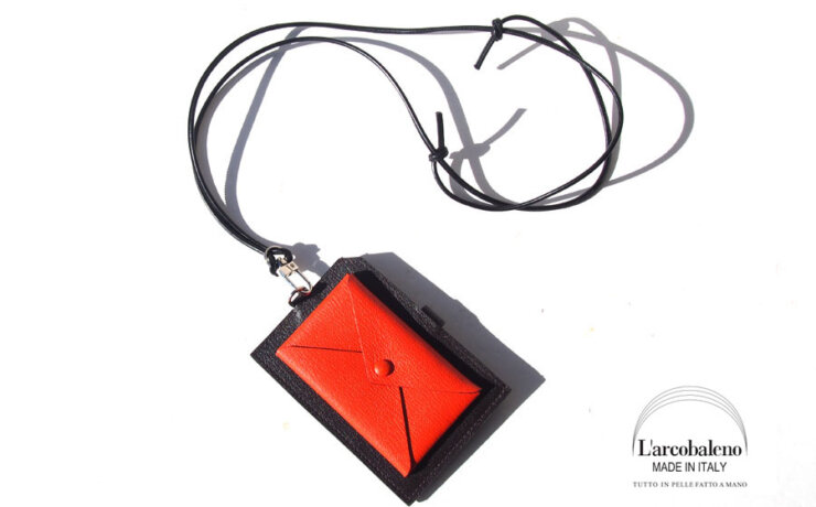 ラルコバレーノ｜L'arcobaleno｜スマートミニネックウォレット｜D.BROWN*ORANGE｜LA355GTイメージ01