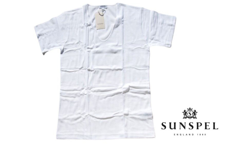 サンスペル｜SUNSPEL｜セルラーコットンVネックアンダーウェアTシャツ｜ホワイト｜Mイメージ01