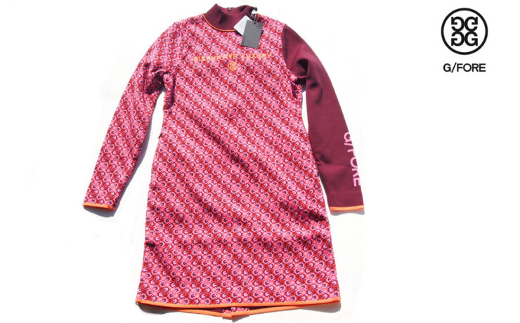 ジーフォア｜G/FORE｜GMONOGRAM KNIT ONE PIECE｜モノグラムパターン インナーパンツ付き ニットワンピース｜38｜ピンクイメージ01