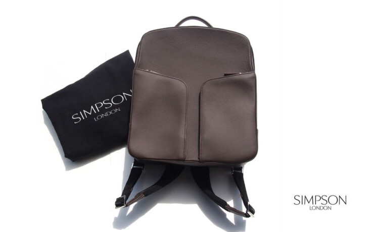 シンプソンロンドン｜SIMPSON LONDON｜バックパックS｜ブリッジオブウィアー｜SL510｜グレインレザーバックパック｜ブラウンイメージ01