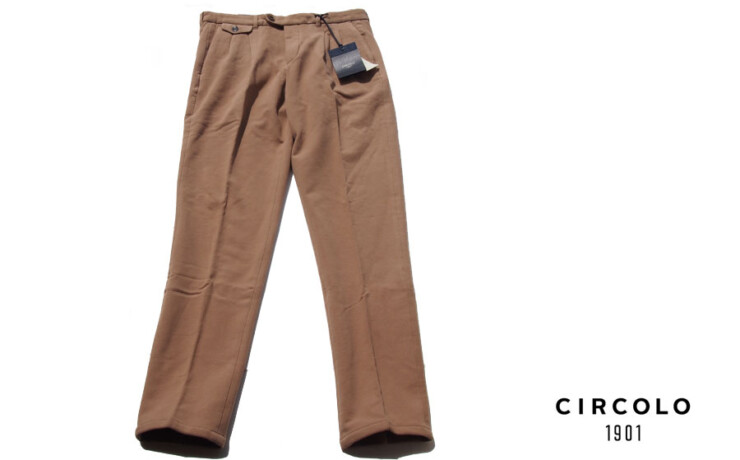 チルコロ｜CIRCOLO 1901｜裏起毛ワンタックストレッチスラックス｜ジャージーパンツ｜46イメージ01