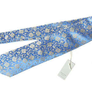 ペンローズ ロンドン｜penrose london｜フラワー柄シルクネクタイ｜01｜ブルーベース×イエロージャガードイメージ01