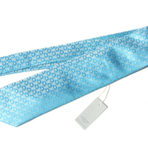 ペンローズ ロンドン｜penrose london｜フラワー柄シルクネクタイ｜09｜ライトブルーベース×ホワイト×イエロージャガードイメージ01