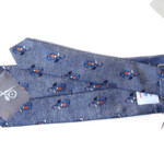 ペンローズ ロンドン｜penrose london｜フラワー柄シルクネクタイ｜12｜ブルーベース×オレンジ＆ホワイトジャガードイメージ03