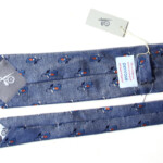 ペンローズ ロンドン｜penrose london｜フラワー柄シルクネクタイ｜12｜ブルーベース×オレンジ＆ホワイトジャガードイメージ04