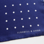 ターンブル&アッサー｜Turnbull & Asser｜11｜ドット柄シルクポケットチーフ（TUR／ネイビー）イメージ03