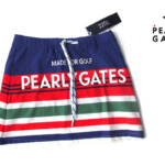 パーリーゲイツ｜pearly gates｜ロゴプリント マルチボーダー ゴルフスカート｜055-1134604｜レディースゴルフウェア｜1イメージ01