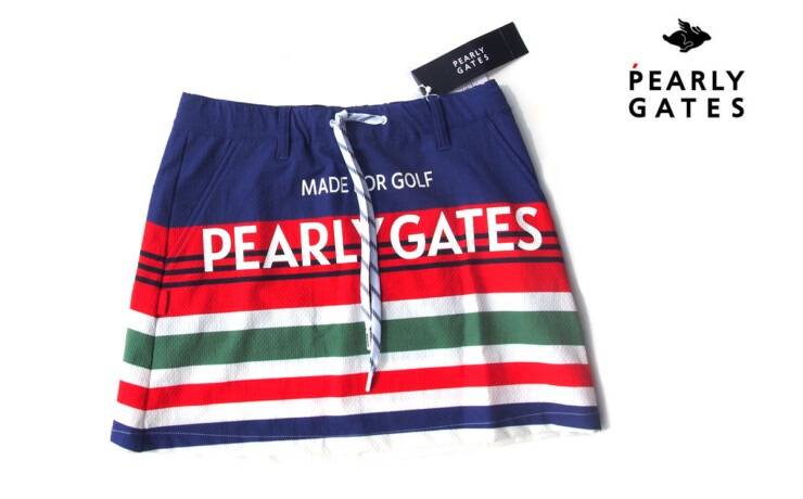 パーリーゲイツ｜pearly gates｜ロゴプリント マルチボーダー ゴルフスカート｜055-1134604｜レディースゴルフウェア｜1イメージ01