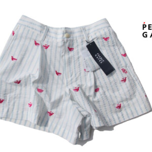 パーリーゲイツ｜pearly gates｜クジラ刺繍 ストライプショートパンツ｜055-1234708｜レディースゴルフウェア｜1イメージ01