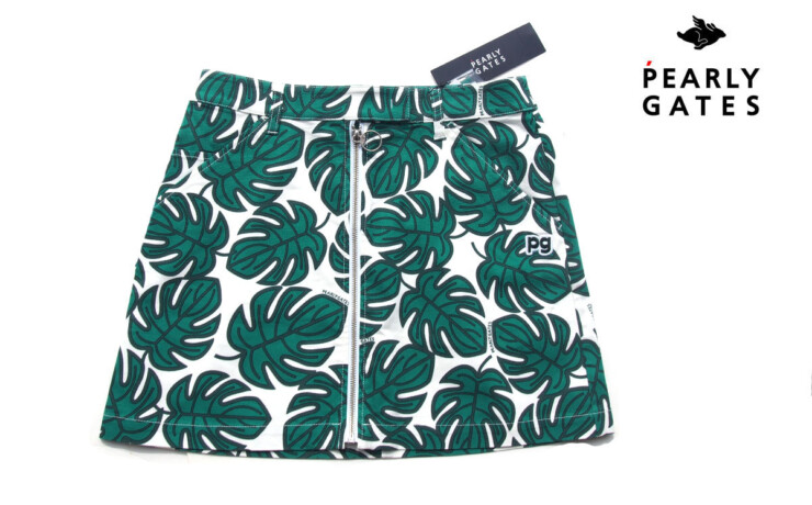 パーリーゲイツ｜pearly gates｜モンステラボタニカル ゴルフスカート｜055-0134520｜レディースゴルフウェア｜1イメージ01