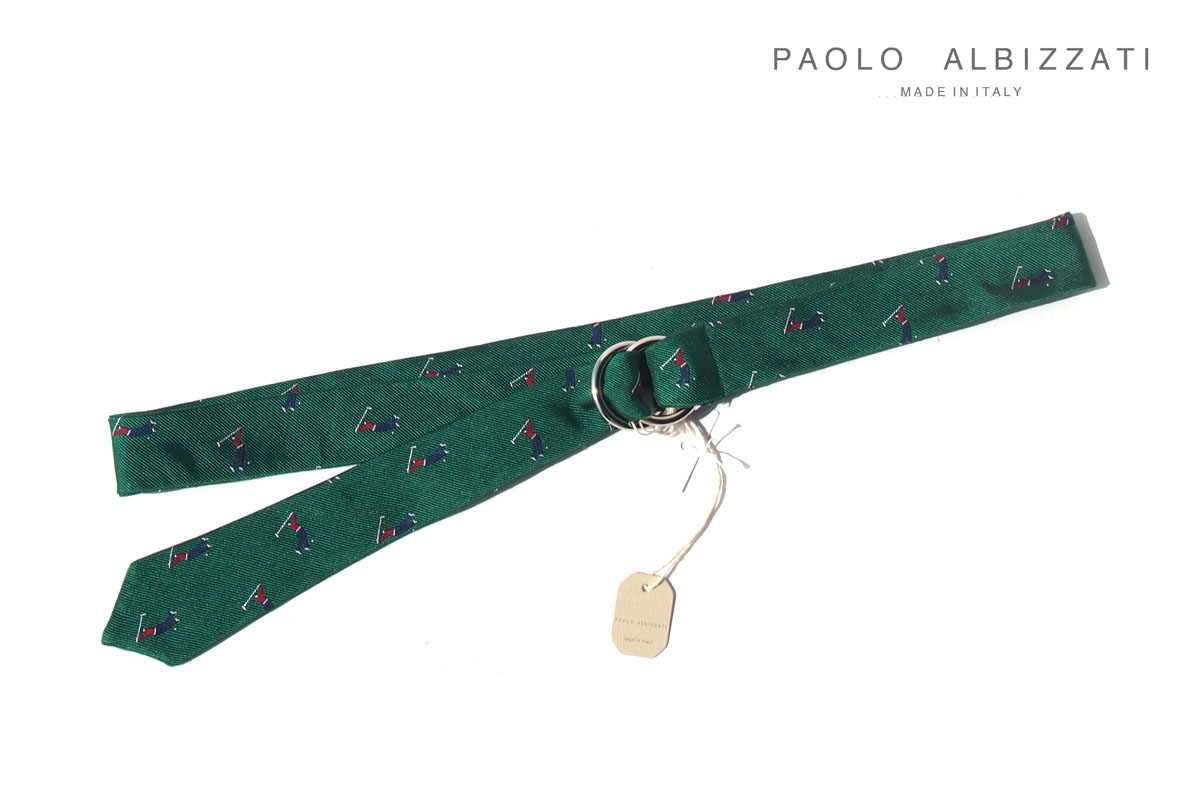 Paolo Albizzati パオロアルビザッティ ネクタイ オリーブ パオロ アルビザッティ｜PAOLO ALBIZZATI ｜ゴルフ柄ネクタイ生地
