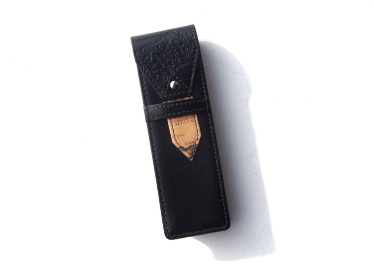 オロビアンコ｜OROBIANCO｜2本差しレザーペンケース｜マッパシリーズ｜ブラックイメージ03