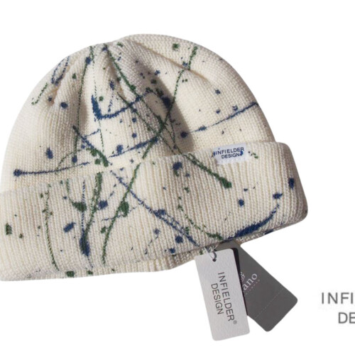 インフィールダーデザイン｜INFIELDER DESIGN｜ニットキャップ｜ニットビーニー｜PAINT KNIT CAP｜WHイメージ01