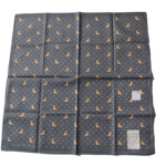ナイガイ｜NAIGAI｜デザインハンカチーフ｜KATSUGI HANDKERCHIEF｜タヌキ＆王冠｜グレーイメージ04