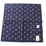 ナイガイ｜NAIGAI｜デザインハンカチーフ｜KATSUGI HANDKERCHIEF｜タヌキ＆王冠｜ネイビーイメージ05