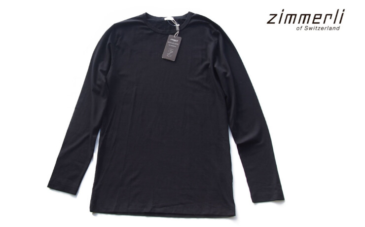 ヅィメリ｜Zimmerli｜ロングスリーブシャツ｜M｜Quality700／Style1350｜ブラックイメージ01