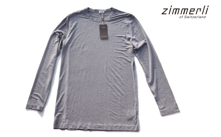 ヅィメリ｜Zimmerli｜ロングスリーブシャツ｜M｜Quality718／Style8252｜グレーイメージ01