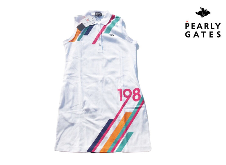 パーリーゲイツ｜pearly gates｜配色ラインノースリーブポロワンピース ｜レディースゴルフウェア｜1イメージ01