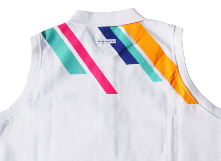 パーリーゲイツ｜pearly gates｜配色ラインノースリーブポロワンピース ｜レディースゴルフウェア｜1イメージ04