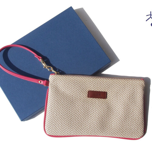 大峽製鞄｜oba｜ヘリンボーン柄ストラップ付きポーチ｜1139-JQDイメージ01